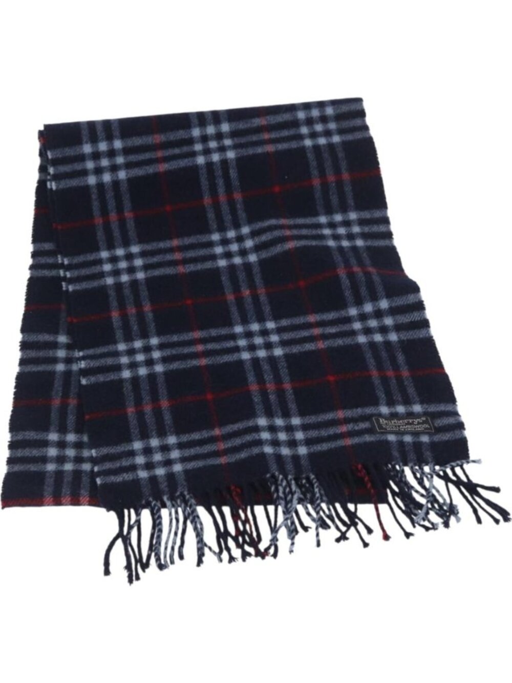 Burberrys Nova Check Scarf Wool Navy